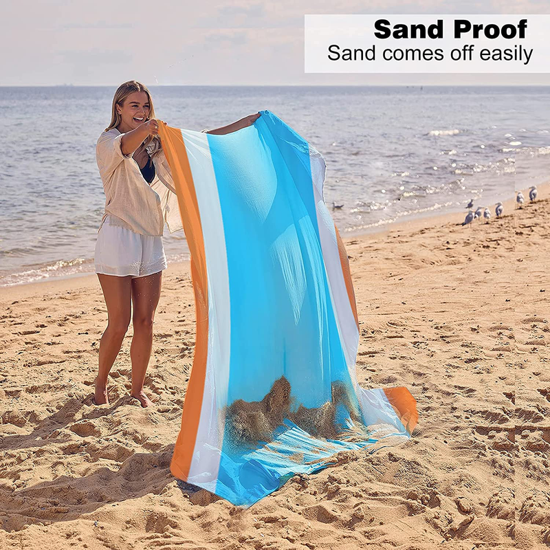 OPOLEMIN Beach Blankets, 9'x10' Oversized Extra Large Beach Mat for 7-9 Adults, Portable Picnic Blankets with 6 Storage Pockets, Outdoor Big Camping Mats for Hiking, Grass, Camping Home & Garden > Lawn & Garden > Outdoor Living > Outdoor Blankets > Picnic Blankets OPOLEMIN   