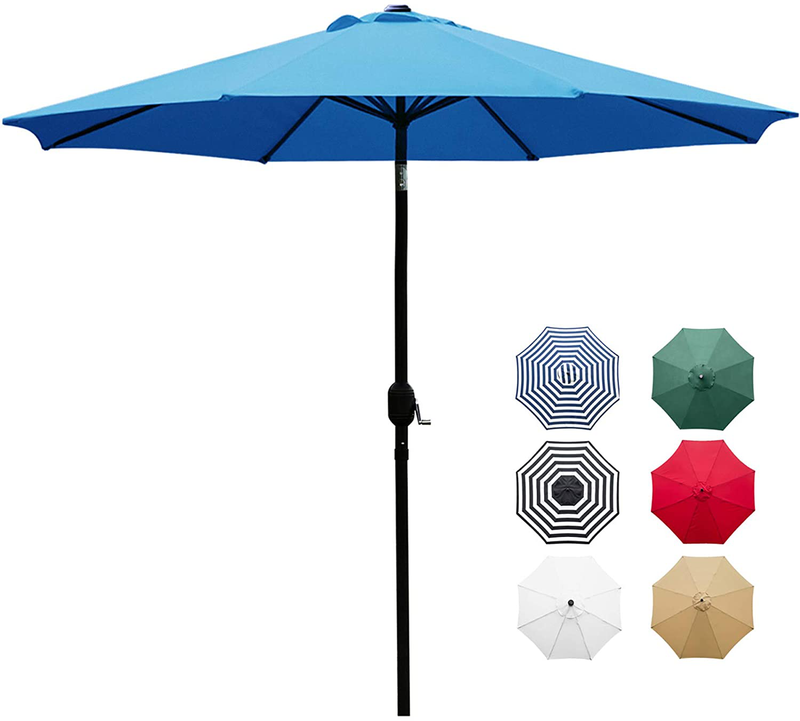 Sunnyglade 9' Patio Umbrella Outdoor Table Umbrella with 8 Sturdy Ribs (Red) Home & Garden > Lawn & Garden > Outdoor Living > Outdoor Umbrella & Sunshade Accessories Sunnyglade Blue  