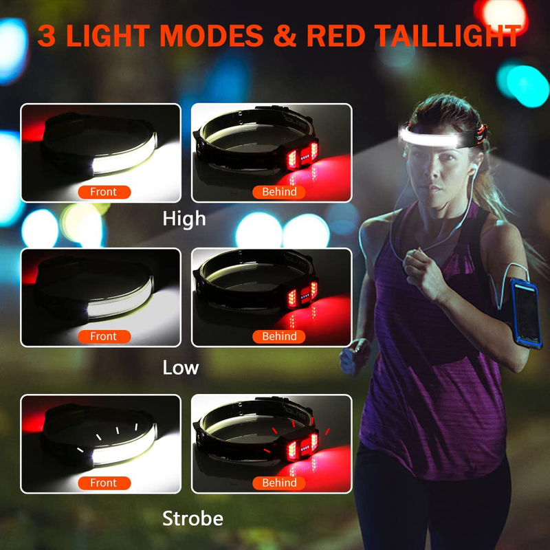 Rechargeable Headlamp, Headlamp Flashlights 230° Wide Beam 1000 Lumen, 3 Modes, Super Bright LED Headlamp, Lightweight Head Lamp for Hiking, Running, Fishing, Camping (1PACK) Sporting Goods > Outdoor Recreation > Camping & Hiking > Camping Tools UHdod   