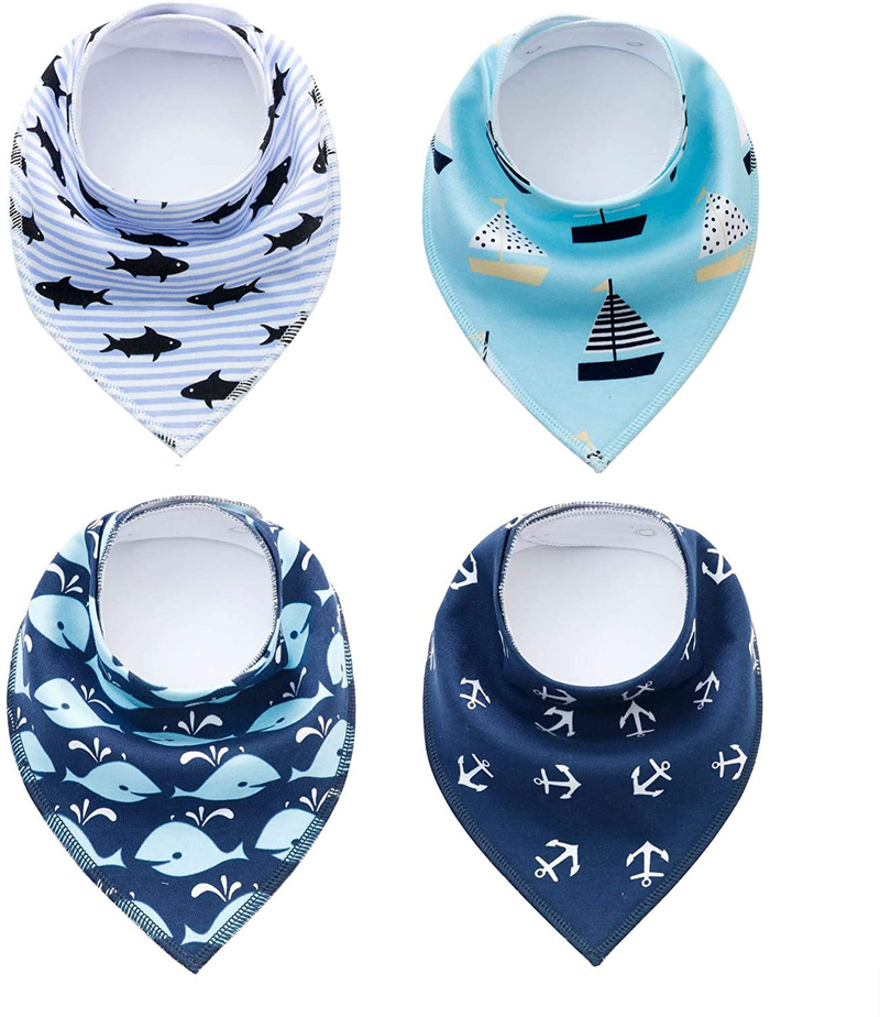 SKYCOOOOL 4 Pack Funny Navigation Style Small Pet Dog Cat Signature Puppy Bandana Triangle Scarf Bibs with Soft Cotton Material for Puppy Accessories