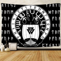 F-FUN SOUL Viking Tapestry, Large 80x60inches Soft Flannel Viking Decor, Mysterious Viking Bear Meditation Psychedelic Runes Wall Hanging Tapestries for Living Room Bedroom Decor GTLSFS9 Home & Garden > Decor > Artwork > Decorative Tapestries F-FUN SOUL Gtzyfs979 80x60 