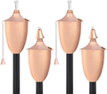 Legends Direct Set of 4, Premium Metal Patio Torches, 53" Tall- Tiki Style/w Snuffer, Fiberglass Wick & Large 20oz Oil Lamp for Deck, Patio, Lawn, Garden, Luau (Large Smooth Copper) Home & Garden > Lighting Accessories > Oil Lamp Fuel Legends Direct Small Hammered Copper 4 