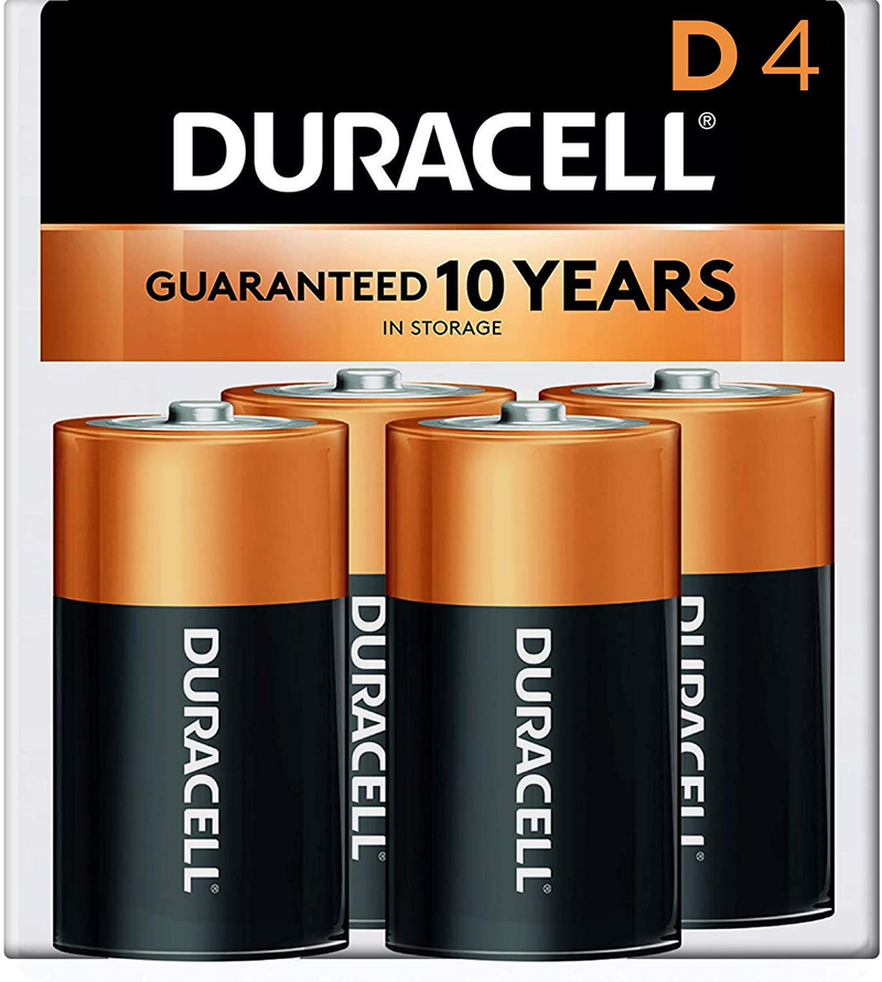 Duracell - CopperTop D Alkaline Batteries with Recloseable Package - Long Lasting, All-Purpose D Battery for Household and Business - 8 Count Electronics > Electronics Accessories > Power > Batteries Duracell 4 Count  