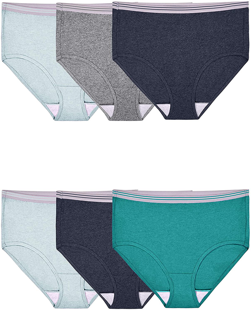 Fruit of the Loom Women's Tag Free Cotton Brief Panties (Regular & Plus Size) Apparel & Accessories > Clothing > Underwear & Socks > Underwear Fruit of the Loom Brief - 6 Pack - Assorted Heathers Brief 8