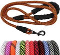 MayPaw Heavy Duty Rope Dog Leash, 6/8/10 FT Nylon Pet Leash, Soft Padded Handle Thick Lead Leash for Large Medium Dogs Small Puppy Animals & Pet Supplies > Pet Supplies > Dog Supplies MayPaw orange black line 1/4" * 6' 