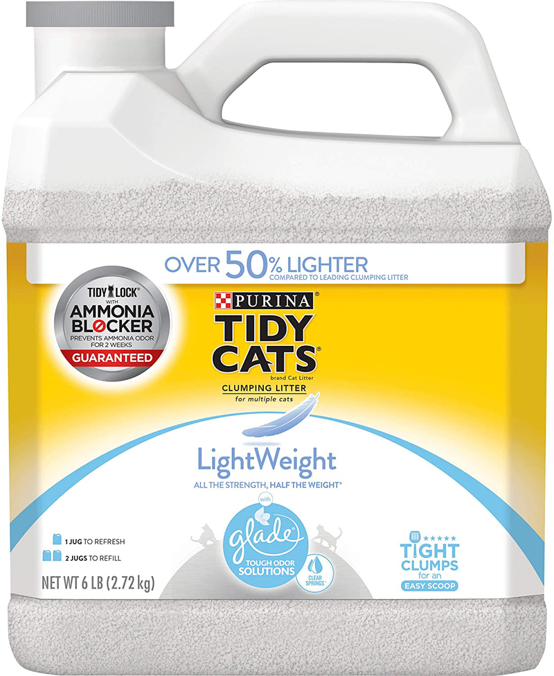 Purina Tidy Cats LightWeight Glade Extra Strength, Scented, Clumping Cat Litter Animals & Pet Supplies > Pet Supplies > Cat Supplies > Cat Litter Purina Tidy Cats Glade Clear Springs 6 Pound (Pack of 1) 