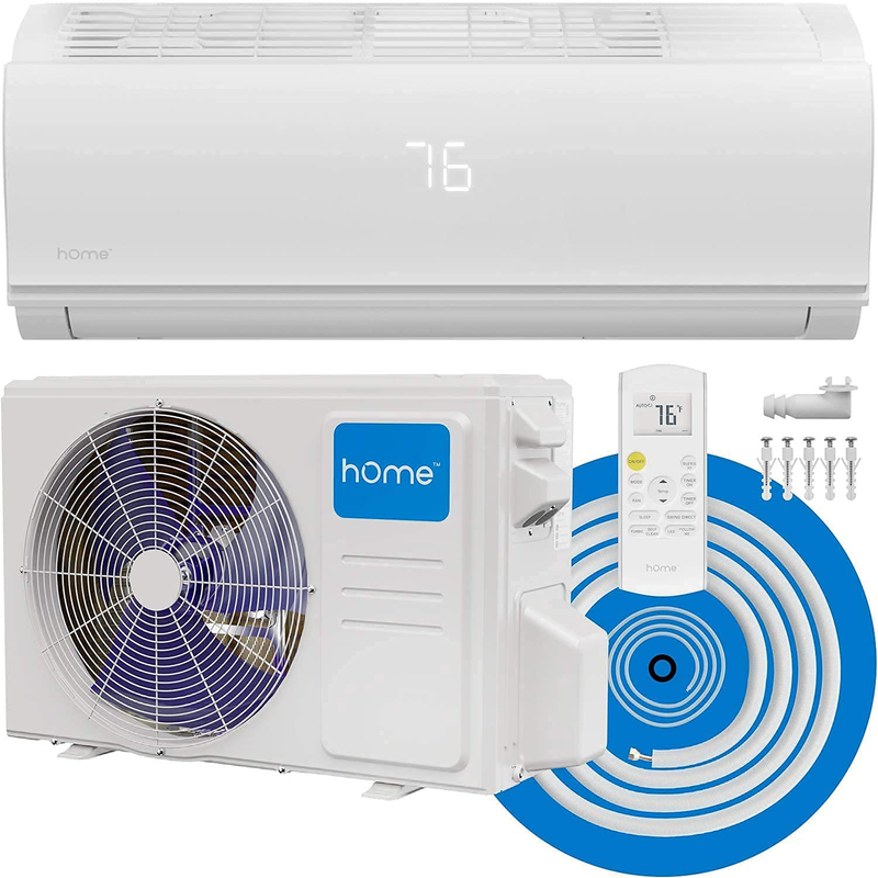 hOmeLabs Split Type Inverter Air Conditioner with Heat Function — 18,000 BTU 230V — Low Noise, Multimode Air Conditioning with a Washable Filter, Stealth LED Display, and Backlit Remote Control Home & Garden > Household Appliances > Climate Control Appliances > Air Conditioners hOmeLabs 9K BTU 115V  