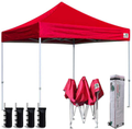 Eurmax 8x8 Feet Ez Pop up Canopy, Outdoor Canopies Instant Party Tent, Sport Gazebo with Roller Bag,Bonus 4 Canopy Sand Bags (White) Home & Garden > Lawn & Garden > Outdoor Living > Outdoor Structures > Canopies & Gazebos Eurmax red 8x8 