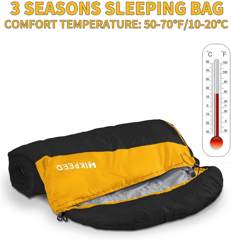 HIKPEED Camping Sleeping Bags, Lightweight 3 Seasons Backpacking Sleeping Bag Camp Bedding for Camping Hiking Outdoor Warm & Cool Weather Sleepover Sporting Goods > Outdoor Recreation > Camping & Hiking > Sleeping BagsSporting Goods > Outdoor Recreation > Camping & Hiking > Sleeping Bags HIKPEED   