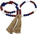 CVHOMEDECO. Wood Beads Garland with Tassels Farmhouse Rustic Wooden Prayer Bead String Wall Hanging Accent for Home Festival Decor. Black Home & Garden > Decor > Seasonal & Holiday Decorations CVHOMEDECO. Mix  