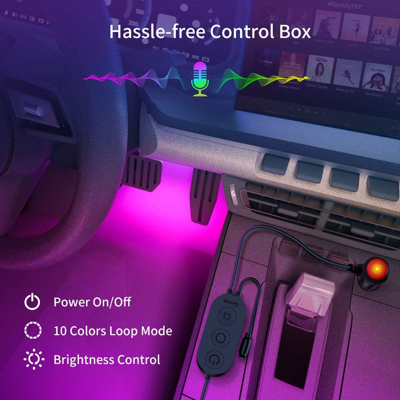 Govee Interior Car Lights, Interior Car LED Lights with Remote and Control Box, Two-Line Design RGB Car Interior Light with 32 Colors, Music Sync for Various Car DC 12V Vehicles & Parts > Vehicle Parts & Accessories > Motor Vehicle Parts > Motor Vehicle Lighting Govee   
