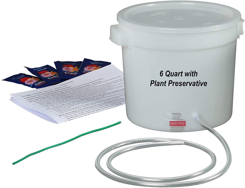 Evergreen Helper Christmas Tree Watering System (+ Plant Preservative) | A Happy, Healthy, Hydrated Christmas Tree Never Has a Dry Stand | Made in USA Home & Garden > Decor > Seasonal & Holiday Decorations > Christmas Tree Stands LEVGO HOME Plastic Standard 6 Quart with Plant Preservative 
