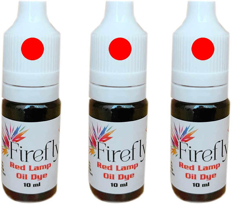 Firefly Colored Lamp Oil and Candle Dye 3-Pack | Create Yellow, Green, Red, Blue Lamp Oil | Use in Liquid, Smokeless, Odorless Paraffin Lamp Oil Home & Garden > Lighting Accessories > Oil Lamp Fuel Firefly Fuel, Inc. Red  
