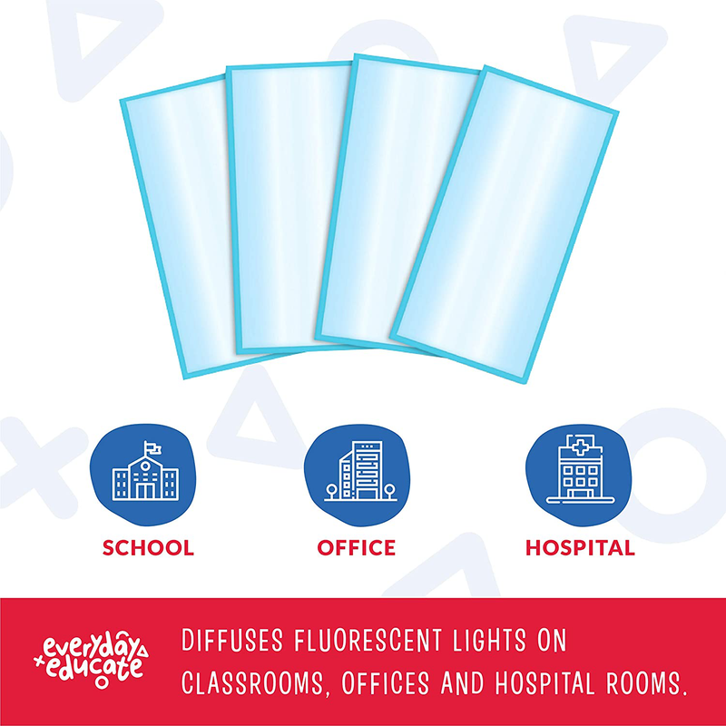 Fluorescent Light Covers | Fluorescent Light Covers for Ceiling Lights, Classroom, Office, or Blue Light Covers Fluorescent Filter- Eliminates Flicker & Glare - 48" by 24" (4 Pack, Sky Blue Panel) Home & Garden > Lighting > Lighting Fixtures > Ceiling Light Fixtures KOL DEALS   