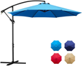 Sunnyglade 10Ft Outdoor Adjustable Offset Cantilever Hanging Patio Umbrella (Tan)