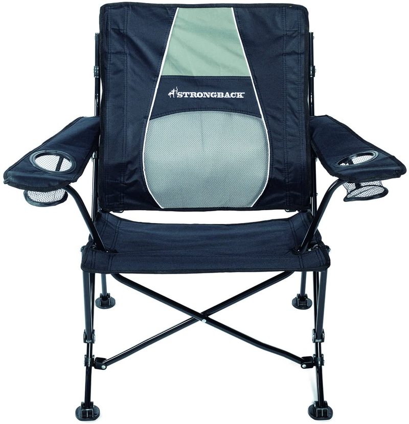 STRONGBACK 3.0 Guru Camp Chair, Original, Navy/Grey Sporting Goods > Outdoor Recreation > Camping & Hiking > Camp Furniture STRONGBACK Black/Grey Guru Gen 1 