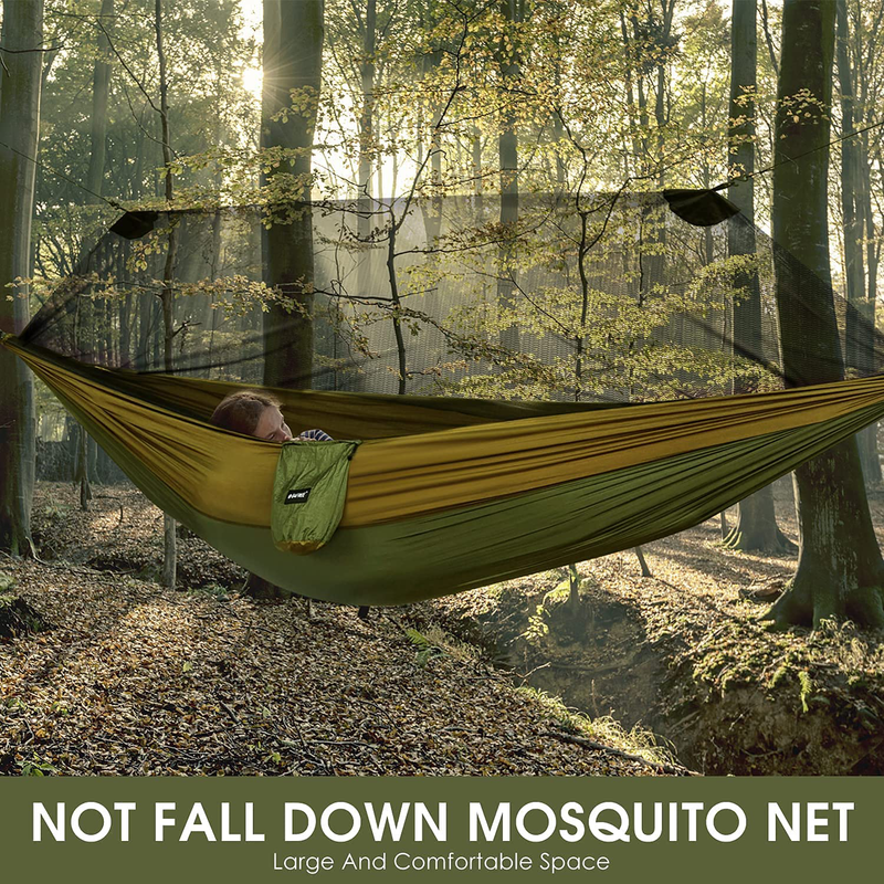 G4Free Double Camping Hammock with Net, Lightweight 2 Person Portable Hammock with Tree Straps for Indoor, Outdoor, Hiking, Camping, Backpacking, Travel, Backyard, Beach Sporting Goods > Outdoor Recreation > Camping & Hiking > Mosquito Nets & Insect Screens G4Free   