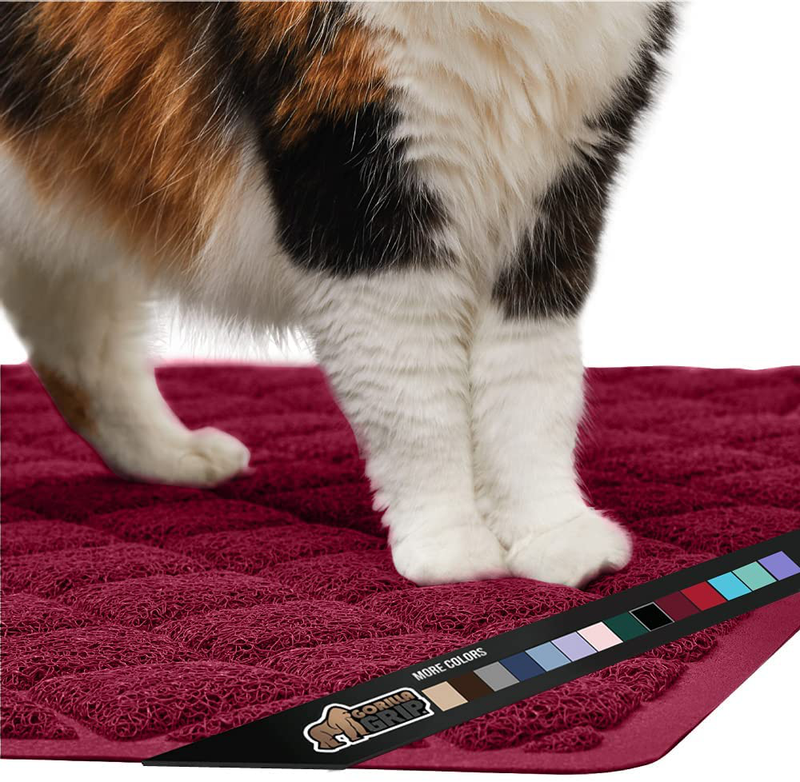 Gorilla Grip Ultimate Cat Litter Mat, Cleaner Floors, Less Waste, Soft on Kitty Paws, Easy Clean Trapper, Large Size Liner Trap Mats, Scatter Control, Traps Mess from Box, Accessories for Cats Animals & Pet Supplies > Pet Supplies > Cat Supplies > Cat Litter Gorilla Grip Burgundy Half Circle (30" x 20") 