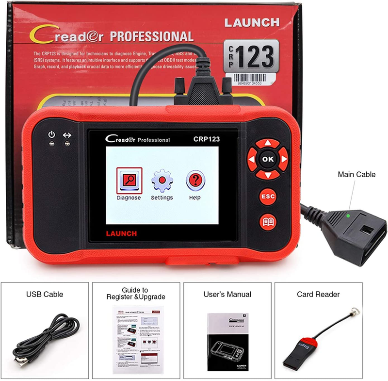 LAUNCH CRP123 OBD2 Scanner Engine/ABS/SRS/Transmission Car Diagnostic Tool, ABS Code Reader, SRS Scan Tool, Lifetime Free Update Scan Tool  LAUNCH   