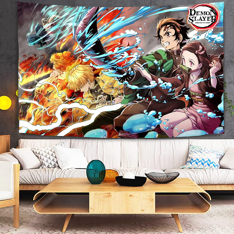 Timimo Anime Tapestry-Anime Poster Tapestry-Comic Character Tapestry-Japanese Hero Tapestry, Anime Theme Party Decoration… Home & Garden > Decor > Artwork > Decorative Tapestries Timimo Demon Slayer Anime Poster Material Polyester  