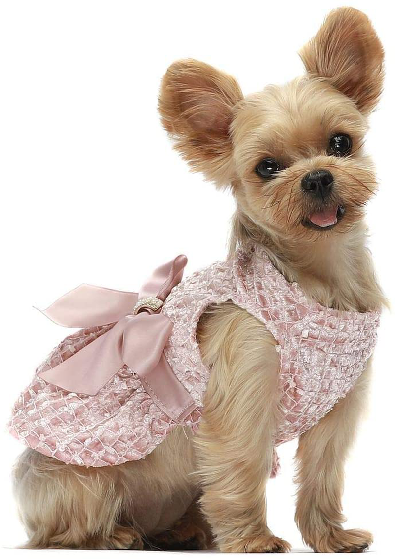 Fitwarm Valentines Day Dog Clothes Romantic Rose Dogs Oufit Embroidery Dog Dresses Pet Clothes Prom Puppy Dress Cat Birthday Doggie Party Gown Animals & Pet Supplies > Pet Supplies > Dog Supplies > Dog Apparel Fitwarm Pink Small 