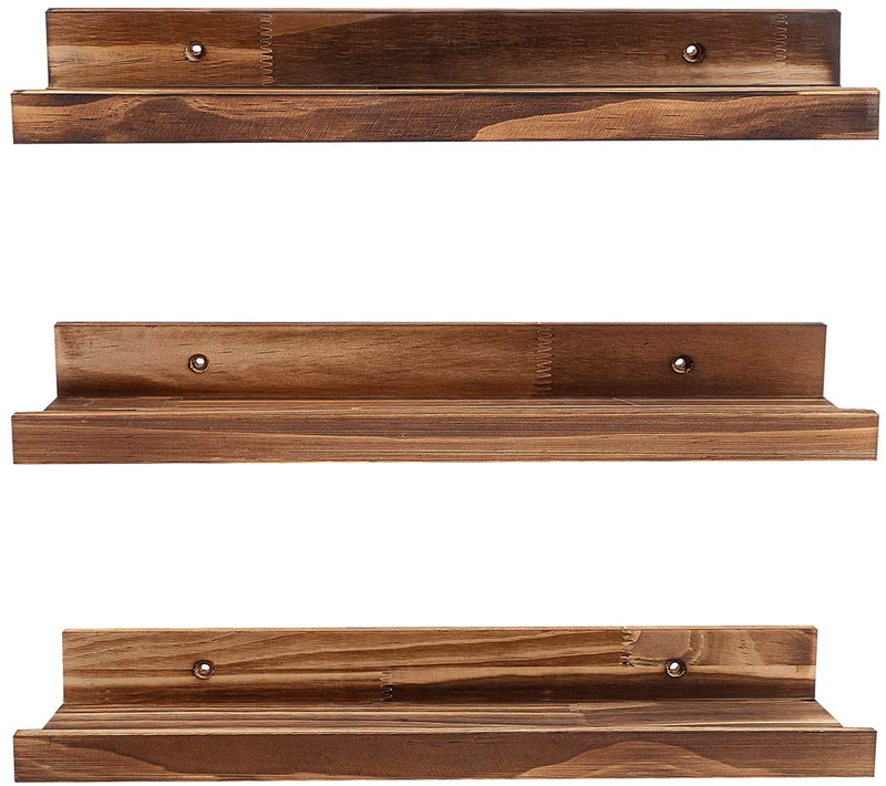 Set of 2 Picture Display Wall Ledge Shelf, Floating Shelves for Home Decoration ( Rustic Wood, 24 Length) Furniture > Shelving > Wall Shelves & Ledges AZSKY 16-in set3  