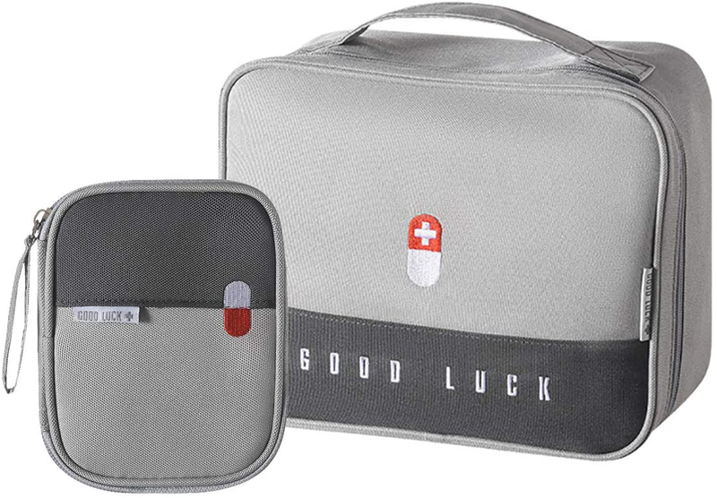 paerma Empty First Aid Bags Travel Medical Supplies Cosmetic Organizer Insulated Medicine Bag Convenient Safety Kit Suit for Family Outdoors Hiking Camping Car Office Workplace,Green(Mom Son Bag) Health & Beauty > Health Care > First Aid > First Aid Kits paerma Grey  