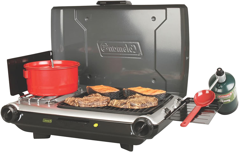 Coleman Camp Propane Grill/Stove+ , Black and Silver Sporting Goods > Outdoor Recreation > Camping & Hiking > Camping Tools The Coleman Company, Inc.   