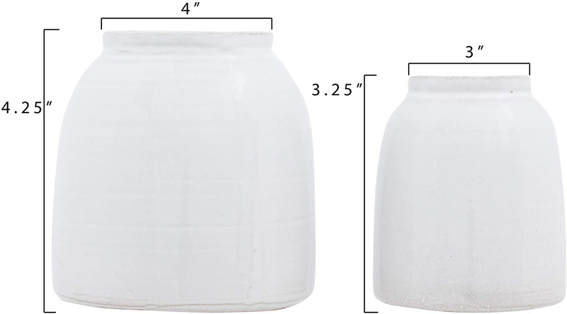 Creative Co-Op Terracotta Vases (Set of 2 Sizes), White Home & Garden > Decor > Vases Creative Co-Op   