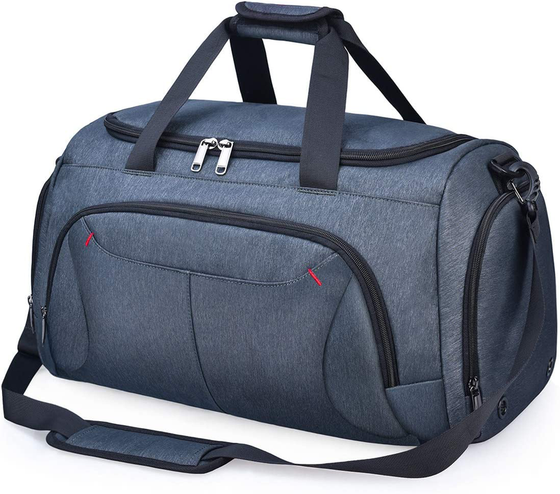 Gym Duffle Bag Waterproof Large Sports Bags Travel Duffel Bags with Shoes Compartment Weekender Overnight Bag Men Women 40L Black Home & Garden > Household Supplies > Storage & Organization NUBILY Greyblue  