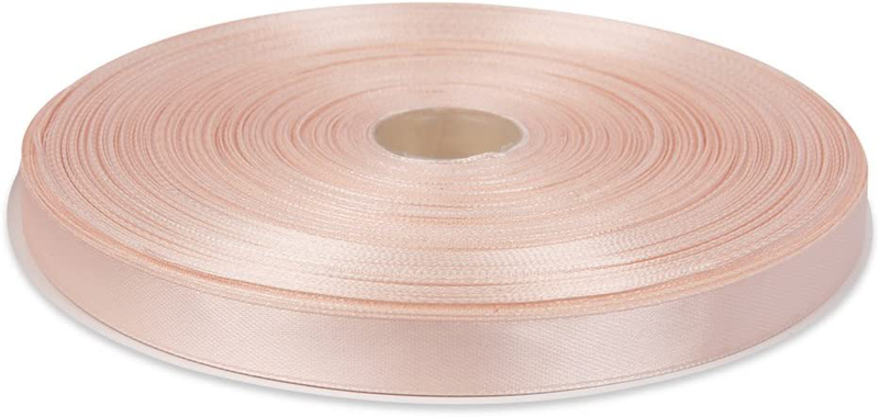Topenca Supplies 3/8 Inches x 50 Yards Double Face Solid Satin Ribbon Roll, White Arts & Entertainment > Hobbies & Creative Arts > Arts & Crafts > Art & Crafting Materials > Embellishments & Trims > Ribbons & Trim Topenca Supplies Peach 1/2" x 50 yards 