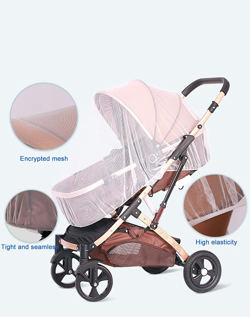 MIEODIDOE 4 Pack Stroller Netting Mosquito for Baby, Mosquito Nets for Cribs for Babies, Toddler Mosquito Net for Stroller with Storage Bag, Infant Car Seat Insect Mesh Net, Easy Installation Sporting Goods > Outdoor Recreation > Camping & Hiking > Mosquito Nets & Insect Screens MIEODIDOE   