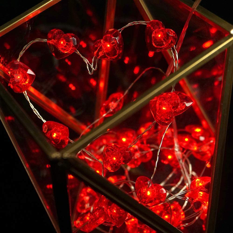 Kaisnova Valentines Day Decor Red Love Heart Shaped Fairy String Lights Battery Powered with Remote & Timer 10FT 40 Leds Twinkle String Lights for Wedding,Anniversary, Mother'S Day, Party Decorating Home & Garden > Decor > Seasonal & Holiday Decorations KAiSnova   