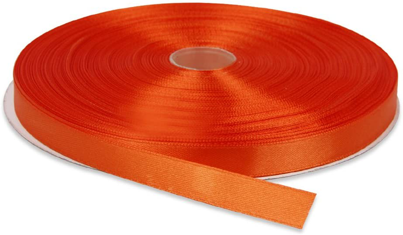 Topenca Supplies 3/8 Inches x 50 Yards Double Face Solid Satin Ribbon Roll, White Arts & Entertainment > Hobbies & Creative Arts > Arts & Crafts > Art & Crafting Materials > Embellishments & Trims > Ribbons & Trim Topenca Supplies Orange 1/2" x 50 yards 