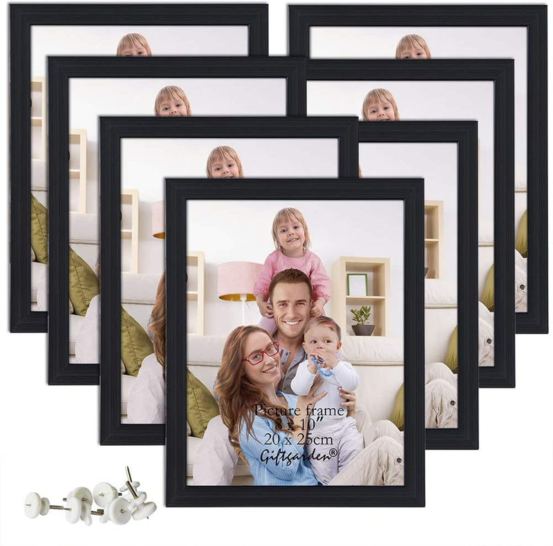 Giftgarden 5x7 Picture Frame 7 Pack Real Glass Black Frames Set for Tabletop Display or Gallery Wall Home & Garden > Decor > Picture Frames Giftgarden 8x10  
