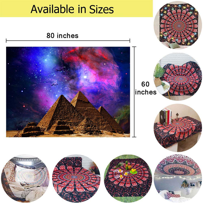 DBLLF Sacred Pyramid Tapestry Egypt Travel Tapestry Starry Sky Tapestry,Queen Size 80"x60" Flannel Art Tapestries,for Living Room Dorm Bedroom Home Decorations DBZY331 Home & Garden > Decor > Seasonal & Holiday Decorations& Garden > Decor > Seasonal & Holiday Decorations DBLLF   