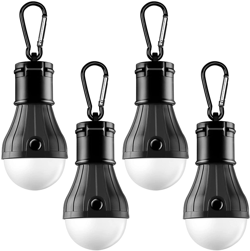 FLY2SKY Tent Lamp Portable LED Tent Light 4 Packs Clip Hook Hurricane Emergency Lights LED Camping Light Bulb Camping Tent Lantern Bulb for Camping Hiking Fishing Outage Sporting Goods > Outdoor Recreation > Camping & Hiking > Tent Accessories FLY2SKY C-CLOSED-HOOK-BLACK  
