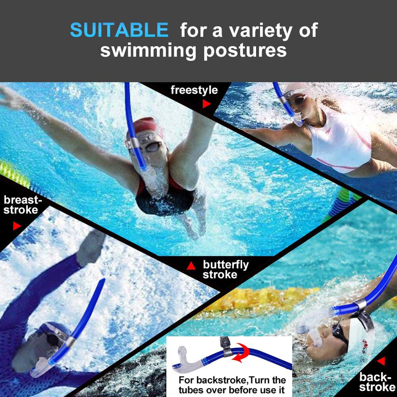 Focevi Swim Snorkel for Lap Swimming,Adult Swimmers Snorkeling Gear for Swimming Snorkel Training in Pool and Open Water,Snorkle Center Mount Silicone Mouthpiece One-Way Purge Valve Sporting Goods > Outdoor Recreation > Boating & Water Sports > Swimming Focevi   