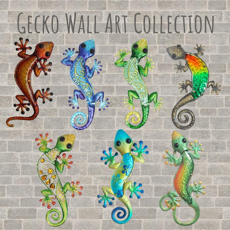 Comfy Hour Gecko Wall Art Collection 17" Green Metal Art Gecko Wall Decor Home & Garden > Decor > Artwork > Sculptures & Statues Comfy Hour   