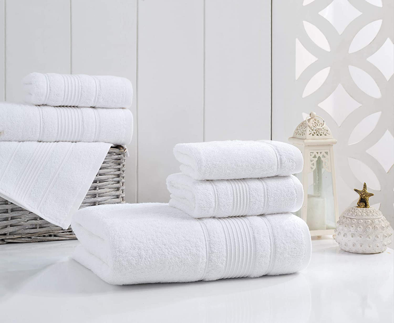 Qute Home 4-Piece Bath Towels Set, 100% Turkish Cotton Premium Quality Towels for Bathroom, Quick Dry Soft and Absorbent Turkish Towel Perfect for Daily Use, Set Includes 4 Bath Towels (White) Home & Garden > Linens & Bedding > Towels Qute Home   