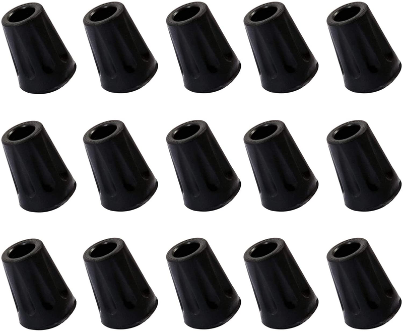 Ruzzut Black Rubber Diamond Trekking Pole Tip Protectors, Hiking Pole Replacement Tips for Trekking Poles, Fits Most Standard Hiking Poles - Shock Absorbing, Adds Grip and Traction Sporting Goods > Outdoor Recreation > Camping & Hiking > Hiking Poles Ruzzut 15 PCS Round Tips  