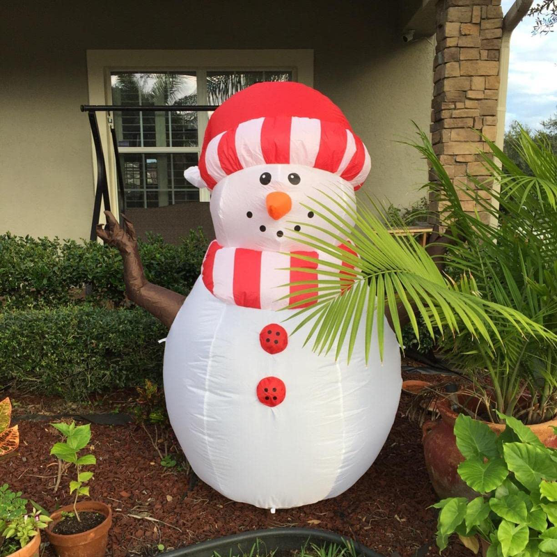 GOOSH 5 FT Height Christmas Inflatables Outdoor Snowman, Blow Up Yard Decoration Clearance with LED Lights Built-in for Holiday/Christmas/Party/Yard/Garden