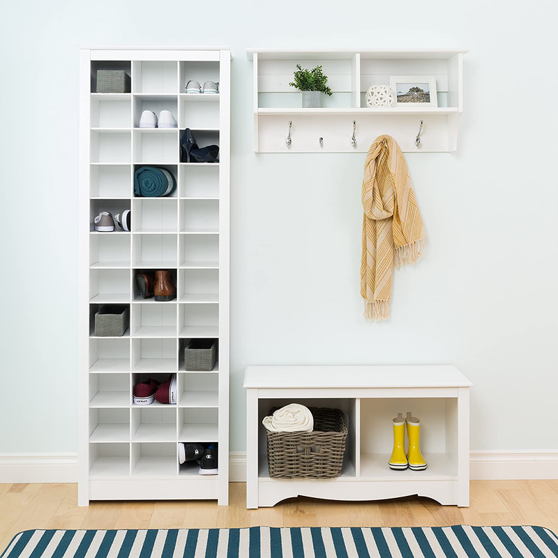 Prepac Shoe Storage Cabinet, 36 Pair Rack, White Furniture > Cabinets & Storage > Armoires & Wardrobes Prepac   