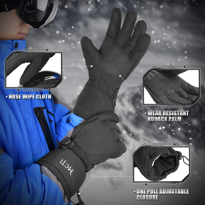 MCTi Waterproof Mens Ski Gloves Winter Warm 3M Thinsulate Snowboard Snowmobile Cold Weather Gloves  MCTi   