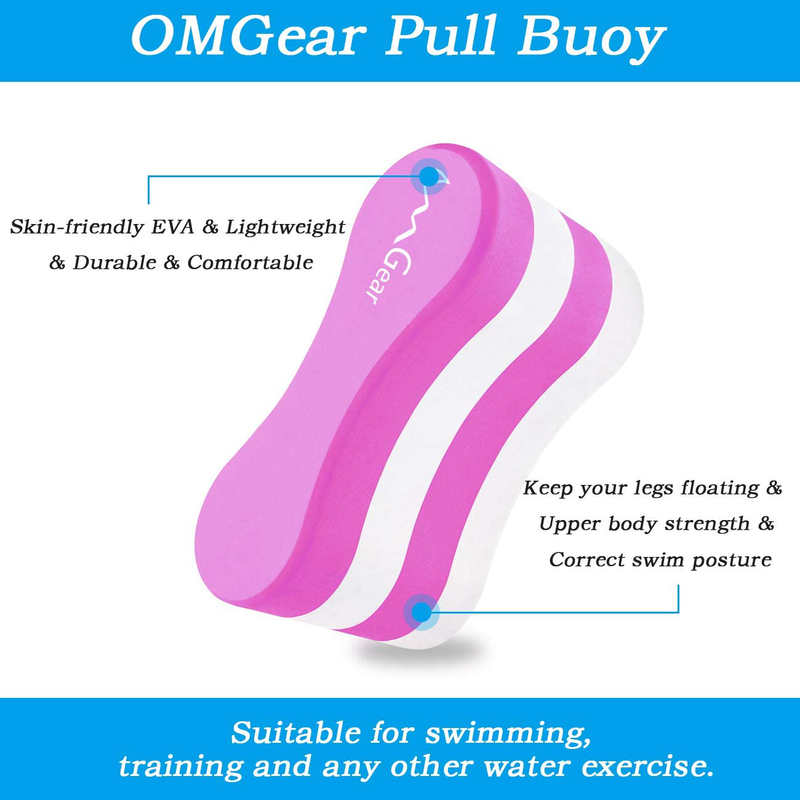 OMGear Swim Pull Buoy EVA Swimming Pull Float Training Aid for Aqua Fitness Swimmer Adult Youth for Leg Float Upper Body Strength and Aquatic Water Exercise