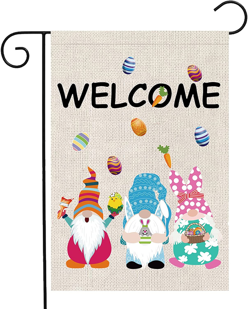 Mocossmy Easter Garden Flag,12.5 X 18 Inch Double Sided Easter Egg Faceless Elf Welcome Decorative Garden Banner for Spring Easter Day Holiday Party Supplies Favor Outdoor Yard Farmhouse Decoration Home & Garden > Decor > Seasonal & Holiday Decorations Mocossmy   