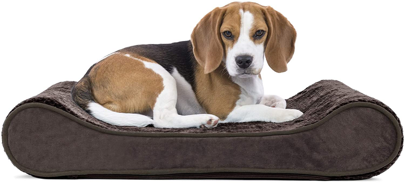 Furhaven Orthopedic, Cooling Gel, and Memory Foam Pet Beds for Small, Medium, and Large Dogs - Ergonomic Contour Luxe Lounger Dog Bed Mattress and More Animals & Pet Supplies > Pet Supplies > Dog Supplies > Dog Beds Furhaven Pet Products, Inc Minky Espresso Contour Bed (Orthopedic Foam) Medium (Pack of 1)