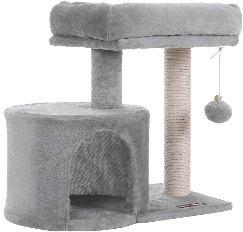FEANDREA Cat Tree with Sisal-Covered Scratching Posts for Kitten Animals & Pet Supplies > Pet Supplies > Cat Supplies > Cat Beds FEANDREA Light Grey  