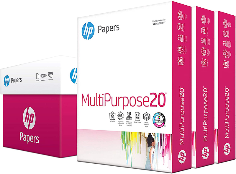 hp Printer Paper | 8.5 x 11 Paper | MultiPurpose 20 lb | 5 Ream Case - 2500 Sheets | 96 Bright | Made in USA - FSC Certified | 115100PC Electronics > Print, Copy, Scan & Fax > Printer, Copier & Fax Machine Accessories HP Papers Letter (8.5 x 11) 3 Ream | 1500 Sheets 