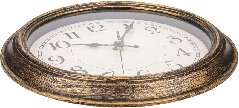 Nicunom 12-Inch Retro Wall Clock, Vintage Round Decorative Wall Clock, Silent Non-Ticking, Battery Operated Movement, Easy to Read, Decorative for Home/Living Room/Bedroom/Kitchen/Office, Antique Gold Home & Garden > Decor > Clocks > Wall Clocks Nicunom   